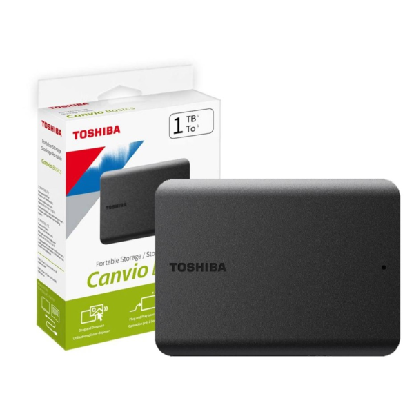 Disco Duro Externo 1TB Toshiba Canvio Basics HDTB510XK3AA | USB 3.2 Gen 1 Portátil 2.5″